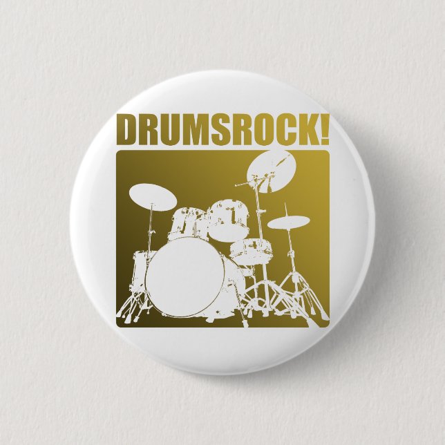 Drums Rocks! Pinback Button (Front)