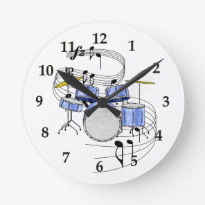 Drums Round Clock