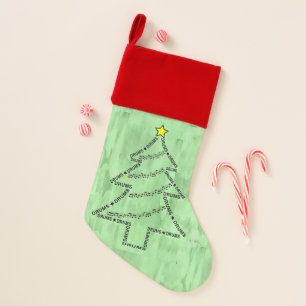 Drums Text Christmas Tree  Stocking