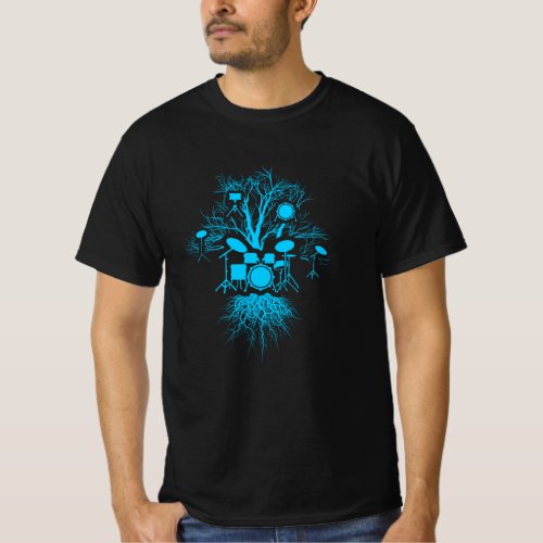 Drums Tree For Drummers and music Lovers T_Shirt