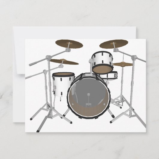 Drums: White Drum Kit: 3D Model: (Front)