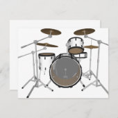 Drums: White Drum Kit: 3D Model: (Front/Back)
