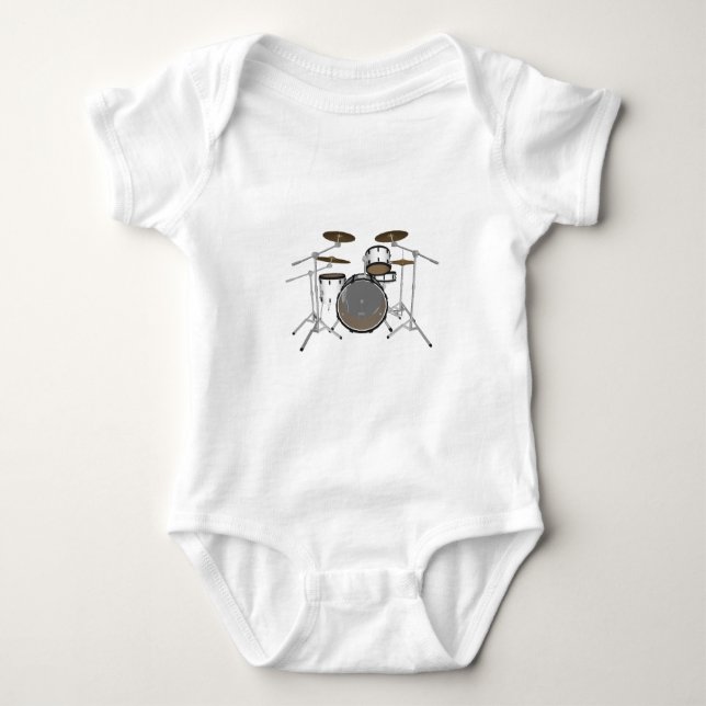 Drums: White Drum Kit: 3D Model: Baby Bodysuit (Front)