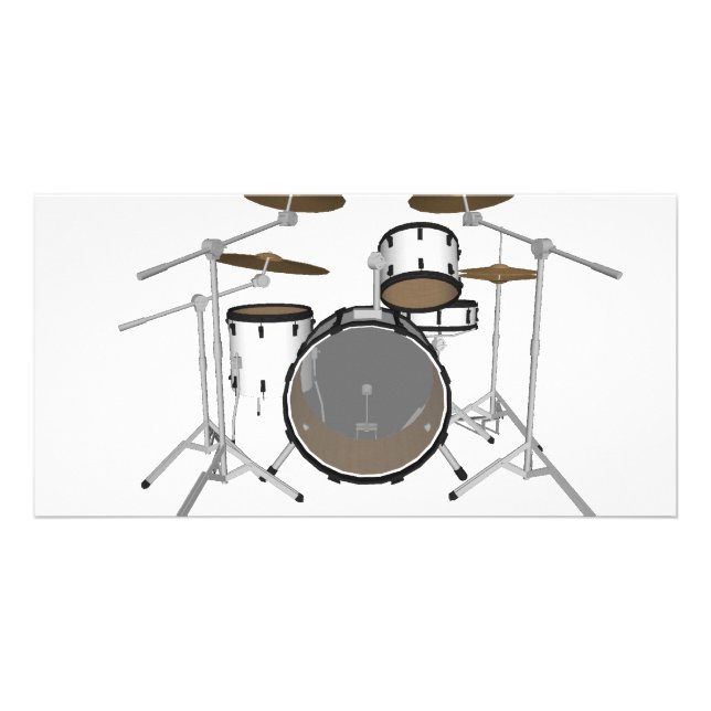 Drums: White Drum Kit: 3D Model: Card (Front)