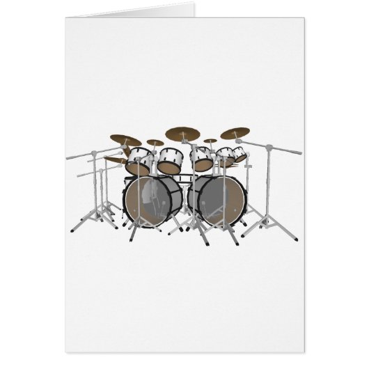 Drums: White Drum Kit: 3D Model: Cards (Front)