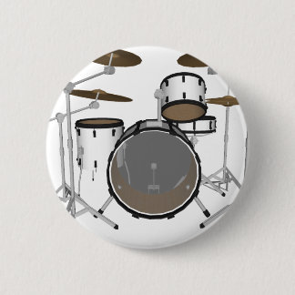 Drums: White Drum Kit: 3D Model: Pinback Button