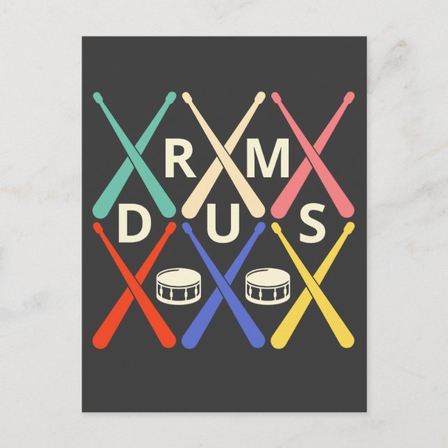 Drums with Drum Stick Postcard (Front)