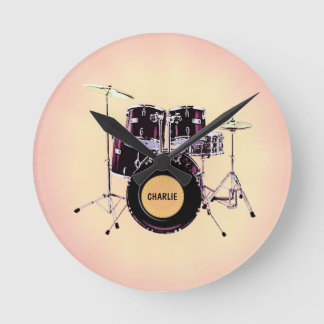 Drums with your Name Wall Clock