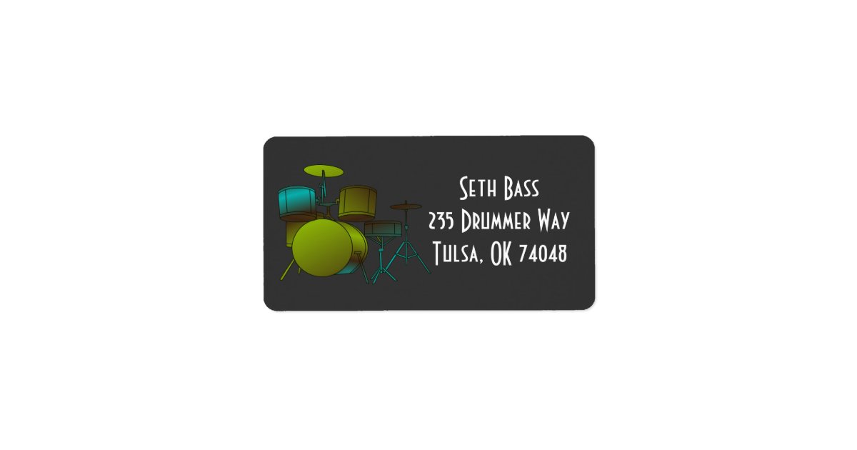 Drumset Address Label Zazzle