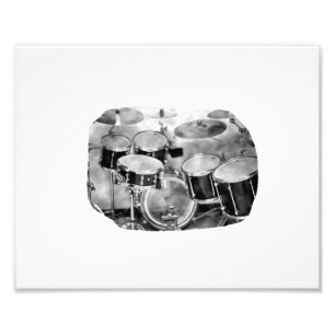Drumset Black and White Photograph Design