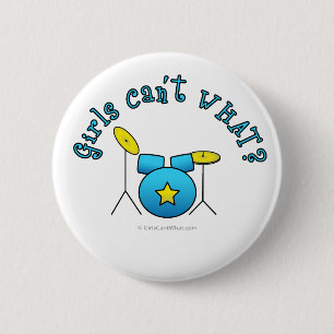 Drumset - Blue Pinback Button