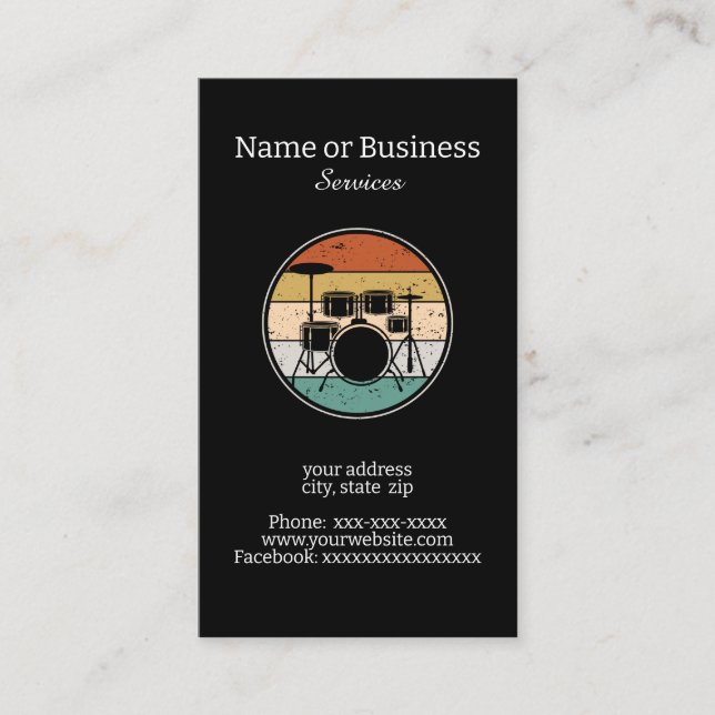 Drumset Business Card (Front)