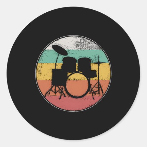 Drumset Drummer Drums Classic Round Sticker