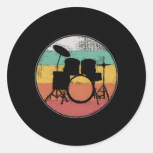 Drumset Drummer Drums Classic Round Sticker
