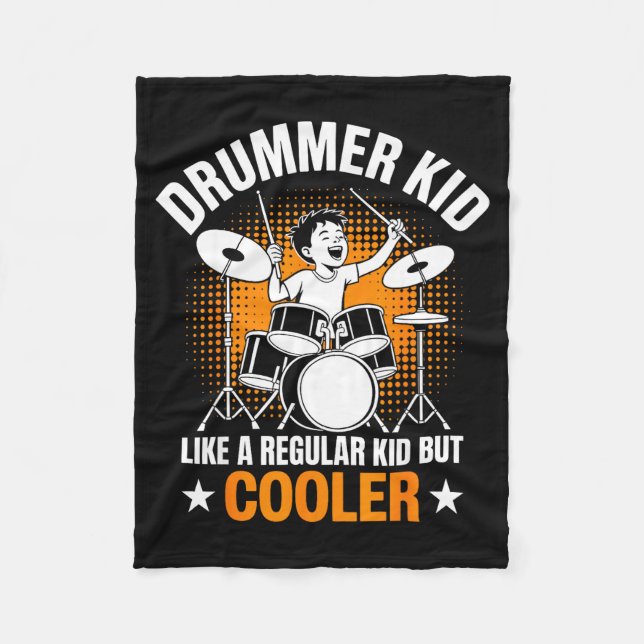 Drumset Drums Lover Percussionist Drummer Kid Drum Fleece Blanket (Front)