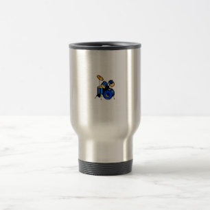 Drumset Graphic Blue version trap set image Travel Mug