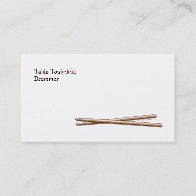 Drumsticks Drummer Business Card Template (Front)