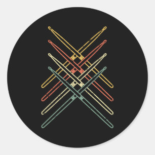 Drumsticks Drummer Drums Classic Round Sticker