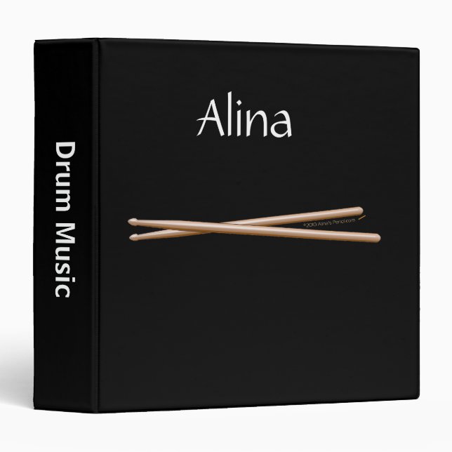 Drumsticks Music Binder for Drummers or Band (Front/Spine)