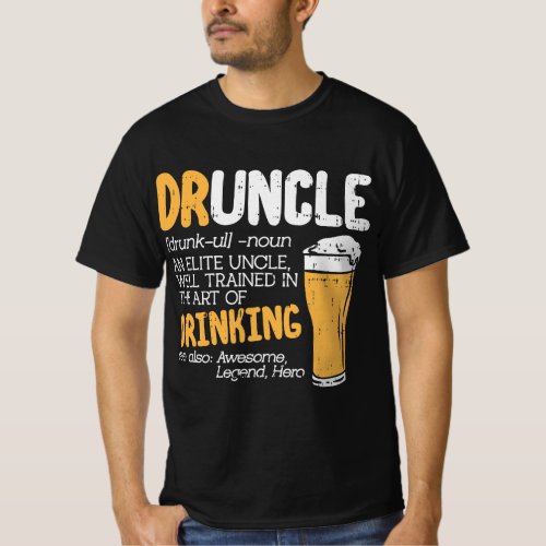 Druncle Dictionary Funny Drinking Elite Uncle Birt T_Shirt