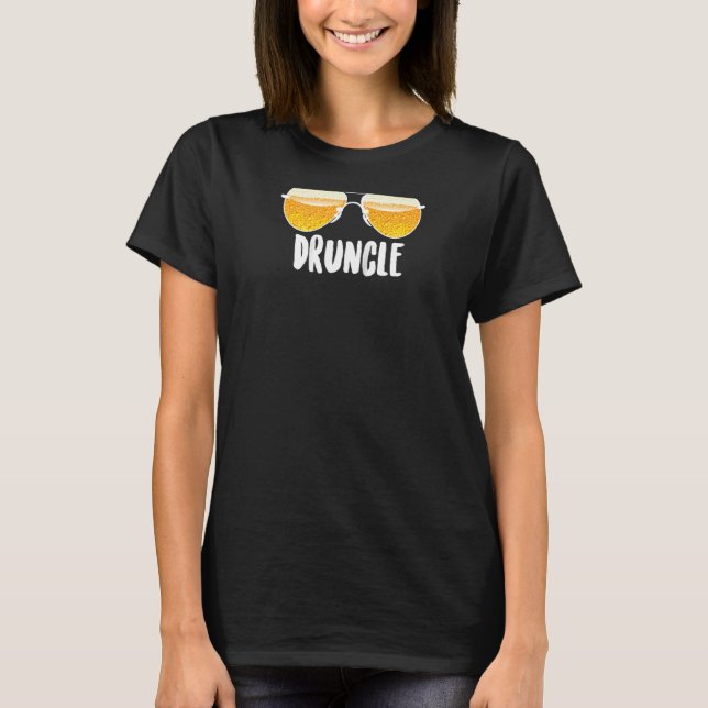 Druncle Drunk Uncle Cute Craft Beer Drinkers Funny T-Shirt (Front)