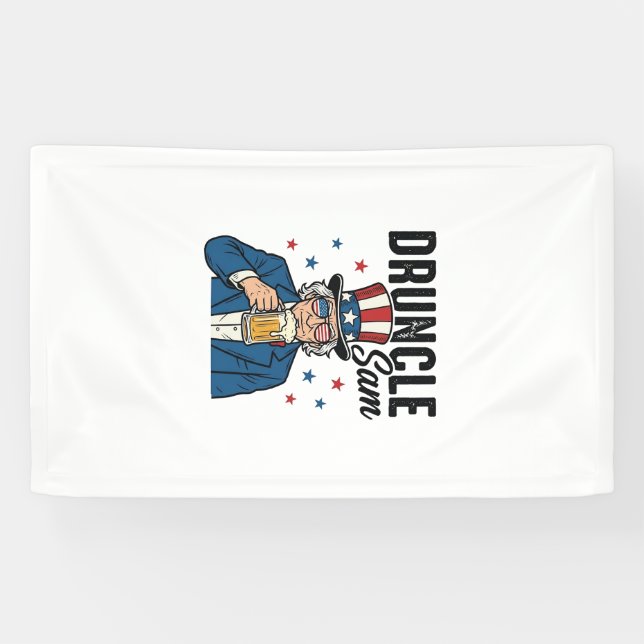Druncle Sam Funny Patriotic Beer Vector Design_1 Banner (Horizontal)