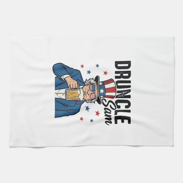 Druncle Sam Funny Patriotic Beer Vector Design_1 Kitchen Towel (Horizontal)
