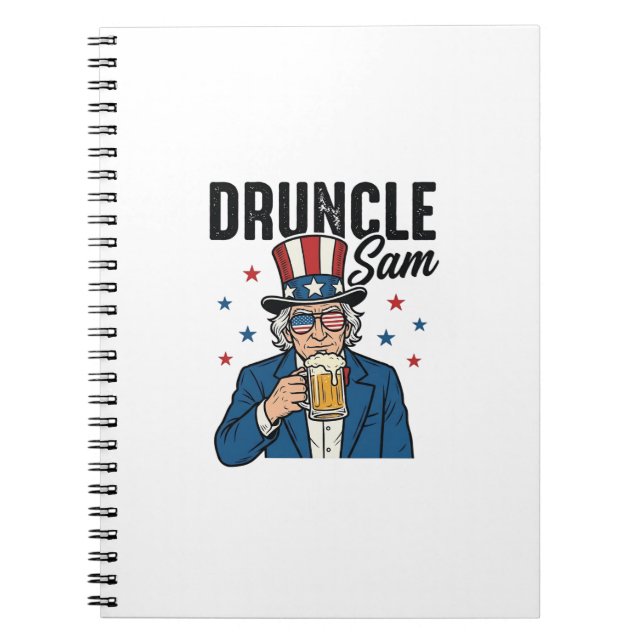 Druncle Sam Funny Patriotic Beer Vector Design_1 Notebook (Front)