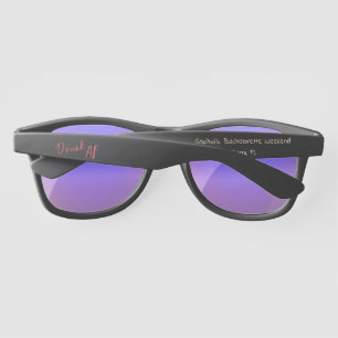 Drunk AF Logo Unisex Bachelor Bachelorette Retro Sunglasses