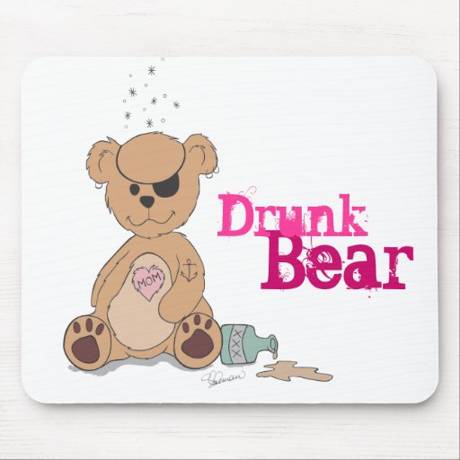 Drunk Bear Mousepad | Zazzle