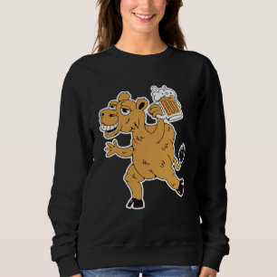 Drunk brown camel with beer for party holidays sweatshirt