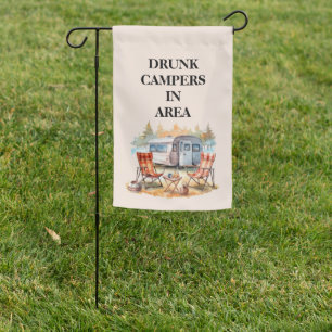 Drunk CampersWeatherproof Personalized Garden Flag