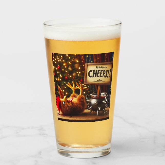 Drunk Chicken Holiday Glass (Front Filled)