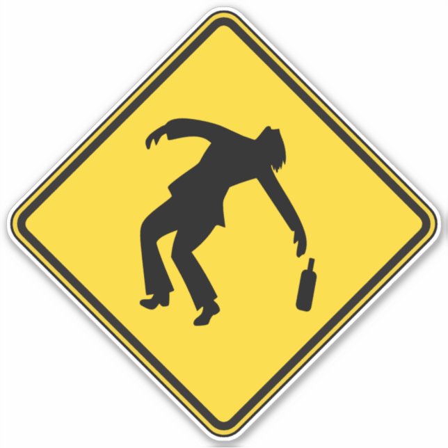 Drunk Crossing Sticker (Front)