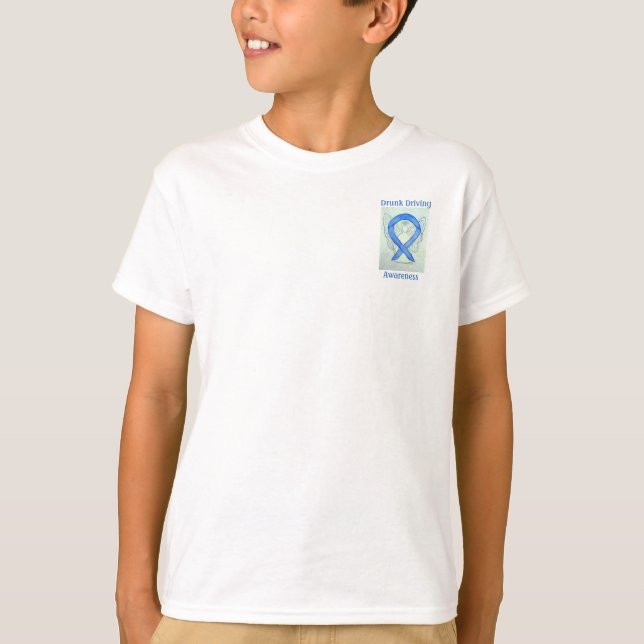 Drunk Driving Awareness Blue Ribbon Angel Tee (Front)