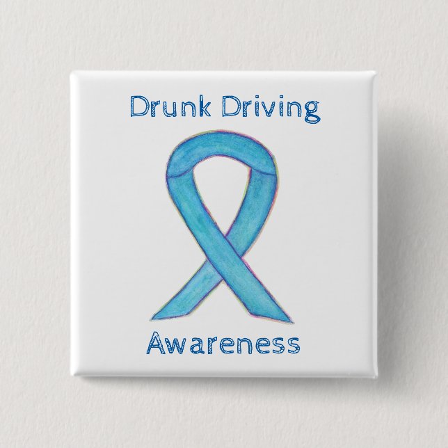 Drunk Driving Awareness Ribbon Custom Pins (Front)