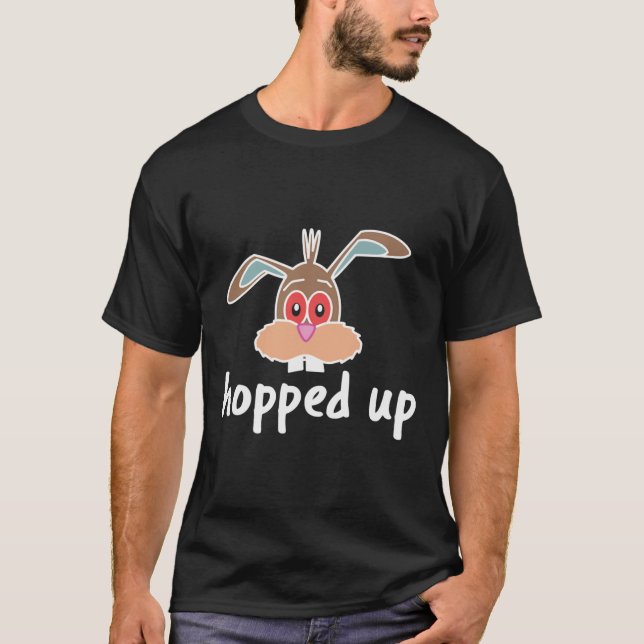 Drunk Easter Bunny Meme Hopped Up Adult T-Shirt (Front)