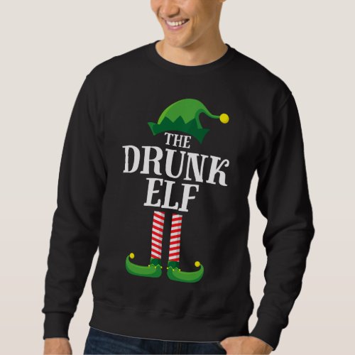 Drunk Elf Matching Family Christmas Party Sweatshirt
