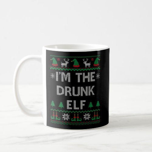 Drunk Elf Ugly Christmas Alcohol Drinking Beer Coffee Mug