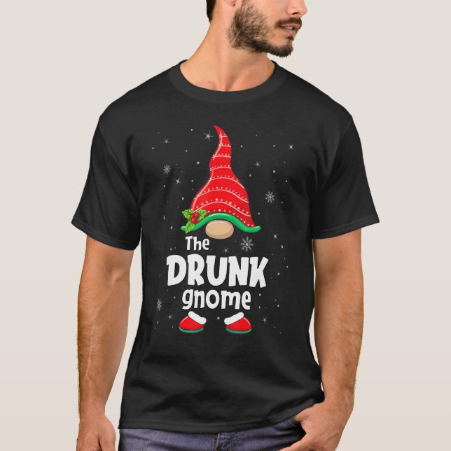 Drunk Gnome Matching Family Group Christmas Party  T-Shirt (Front)