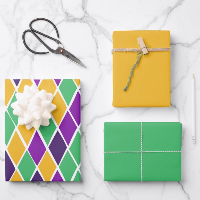 Drunk Harlequin Wrapping Paper Sheets (Front)