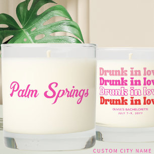Drunk in Love Bachelorette Party Custom Location Scented Candle