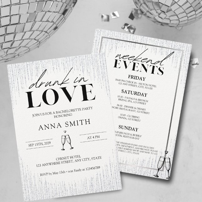 Drunk in Love Bachelorette Party Weekend Invitation (Creator Uploaded)