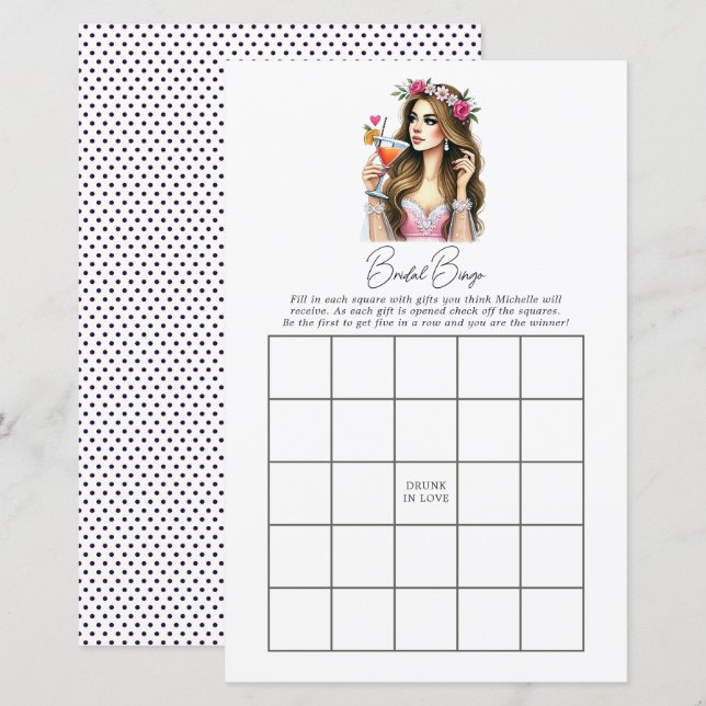 Drunk in Love Bridal Shower Bingo Game (Front/Back)