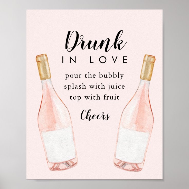 Drunk in Love Bridal Shower Bubbly Bar Sign Zazzle