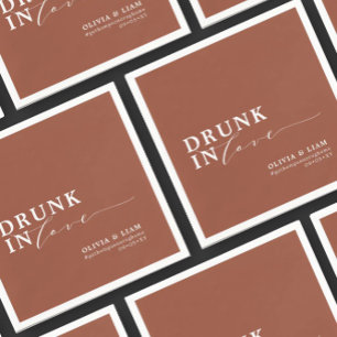 Drunk In Love Burnt Orange Wedding  Napkins