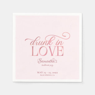 Drunk In Love Champagne Tower Pink Bachelorette Napkins
