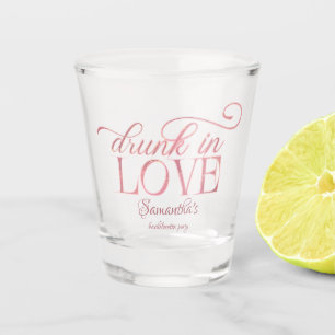 Drunk In Love Champagne Tower Pink Bachelorette Shot Glass