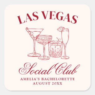 Drunk In Love Cocktails Bachelorette Social Club Square Sticker