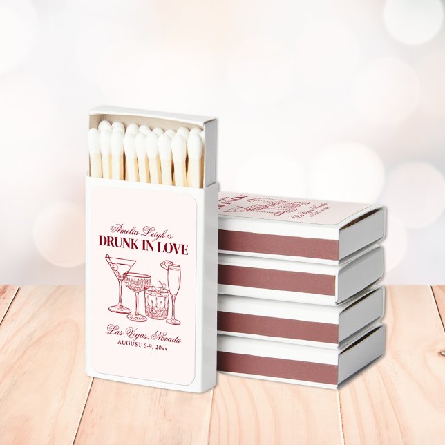 Drunk In Love Cocktails Bachelorette Weekend Matchboxes (Creator Uploaded)